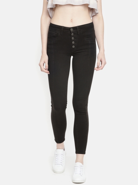 

AMERICAN EAGLE OUTFITTERS Women Black Regular Fit Low-Rise Clean Look Stretchable Jeans