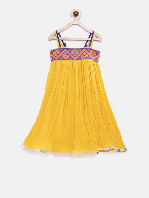 

Twisha Girls Yellow Solid A-Line Dress