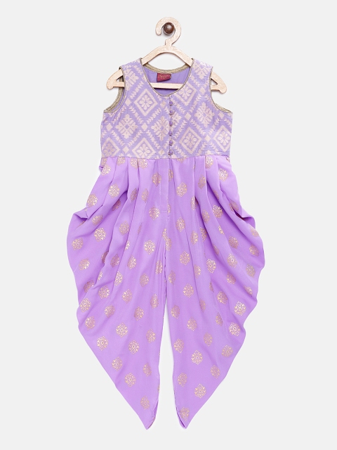 

Twisha Lavender Printed Basic Jumpsuit