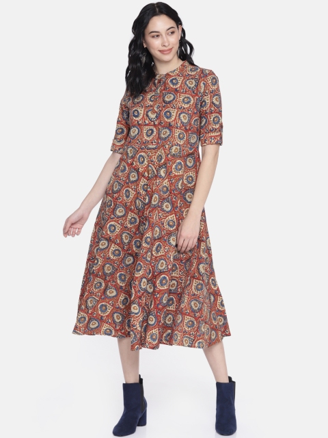 

Anouk Women Maroon & Beige Printed A-Line Kurta