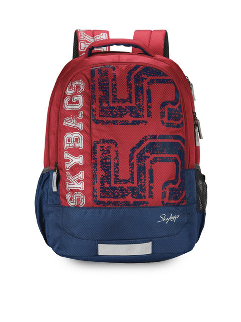 

Skybags Unisex Red & Blue Graphic Backpack