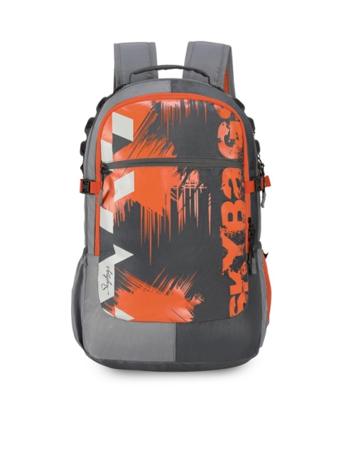 

Skybags Unisex Red & Grey Graphic Backpack
