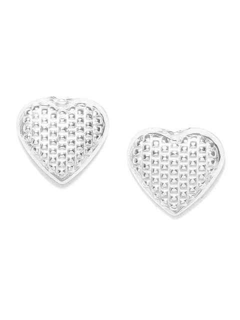 

Carlton London 925 Sterling Silver- Rhodium-Plated Heart Shaped Studs