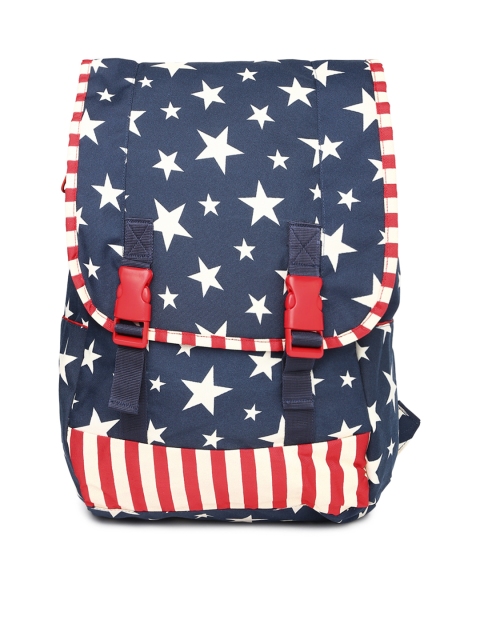 

Gear Unisex Navy & Cream-Coloured Printed Backpack, Navy blue