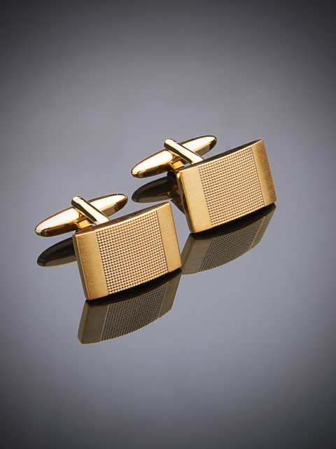 

shaze Gold-Plated Rectangle Cufflinks