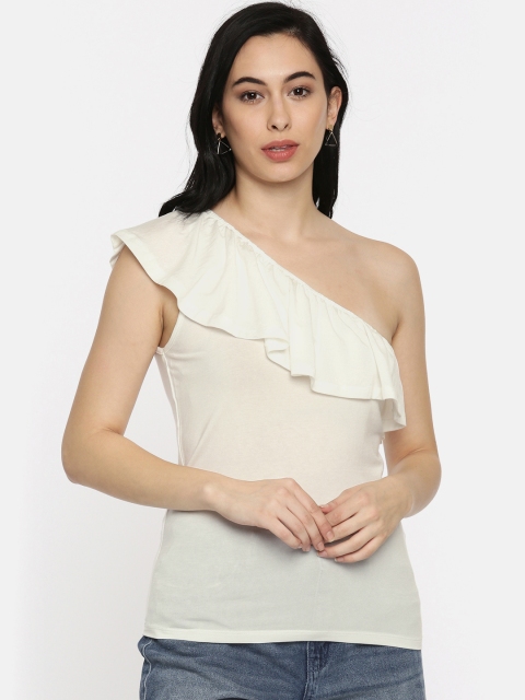 

Vero Moda Women White One-Shoulder Top