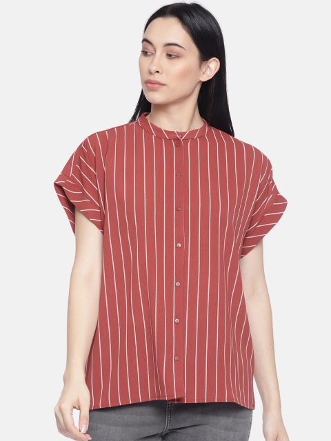 

Vero Moda Women Red Striped Boxy Top