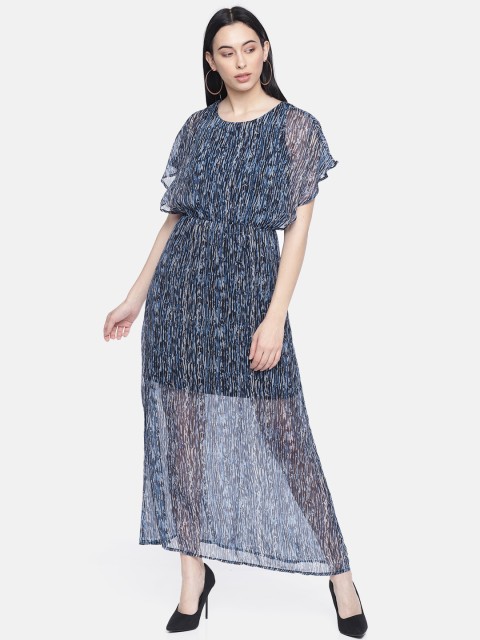 

Vero Moda Women Black & Blue Maxi Dress