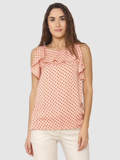 

Vero Moda Women Peach-coloured Printed Top