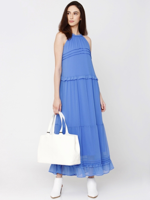 

Vero Moda Women Blue Solid Maxi Dress