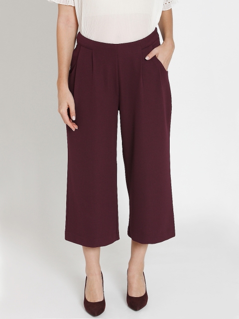 

Vero Moda Women Maroon Regular Fit Solid Culottes