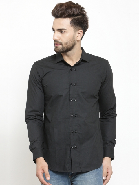 

WESTCLO Men Black Slim Fit Solid Casual Shirt