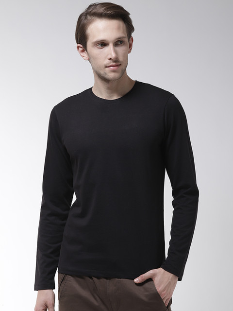 

Fort Collins Men Black Solid Round Neck T-shirt