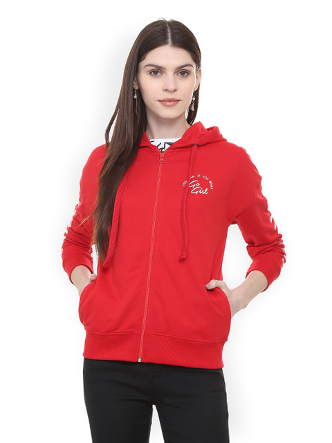 

People Women Red Printed Sweatshirt
