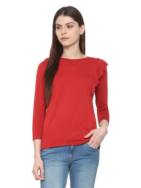 

People Women Red Solid Top