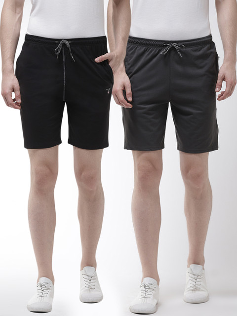 

Fort Collins Men Pack of 2 Solid Regular Shorts, Black