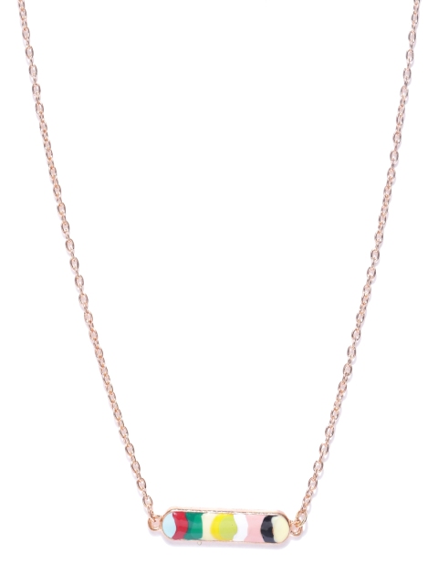 

Carlton London Rose Gold-Plated Enamelled Necklace