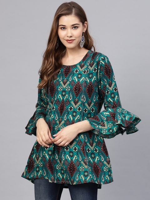 

Shree Green & Brown Printed Tunic
