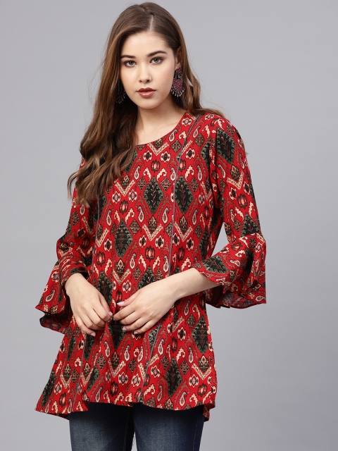 

Shree Red & Green Printed Tunic