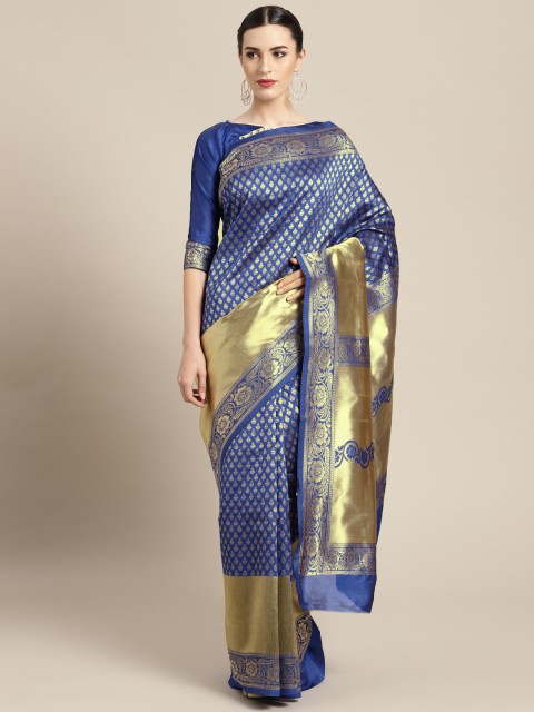 

Rajesh Silk Mills Blue & Golden Woven Design Saree