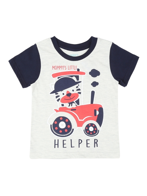 

Pantaloons Baby Boys Grey Printed Round Neck T-shirt