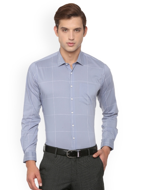 

Van Heusen Men Grey Slim Fit Checked Formal Shirt