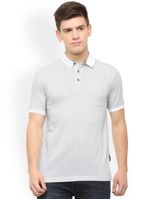 

Van Heusen Men White Printed Polo Collar T-shirt