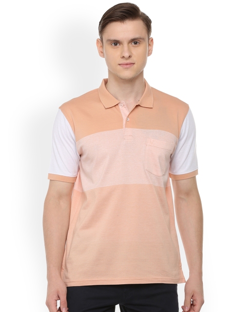 

Allen Solly Men Beige Colourblocked Polo Collar T-shirt