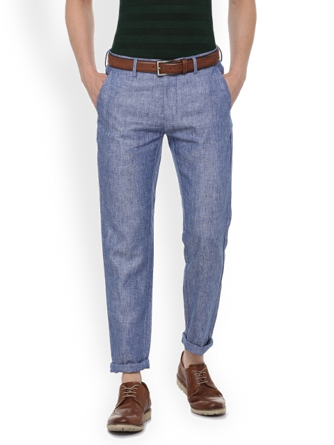 

Allen Solly Men Blue Slim Fit Solid Regular Trousers