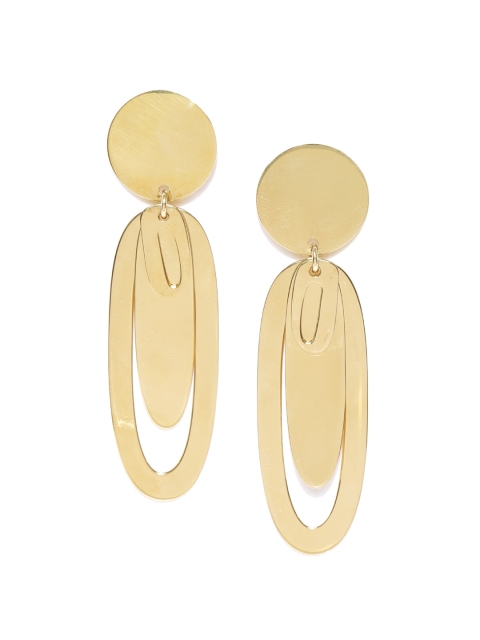 

Carlton London Gold-Toned Brass-Plated Handcrafted Geometric Drop Earrings
