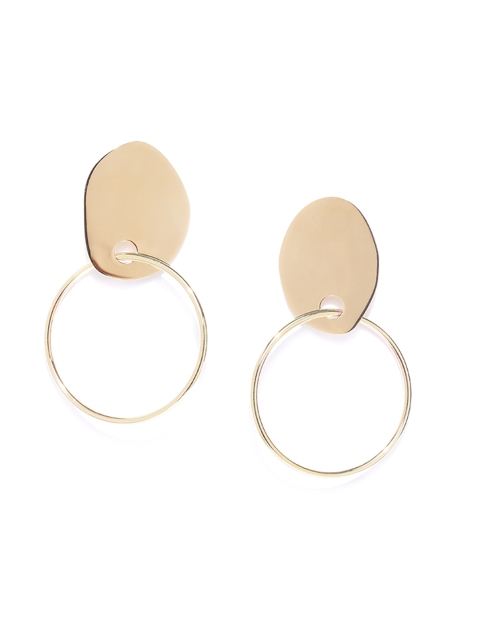 

Carlton London Gold-Toned Brass-Plated Handcrafted Circular Drop Earrings