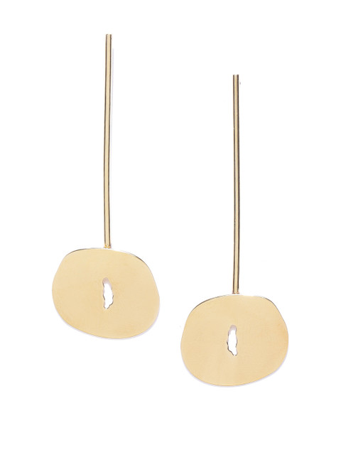 

Carlton London Gold-Toned Brass-Plated Handcrafted Contemporary Drop Earrings