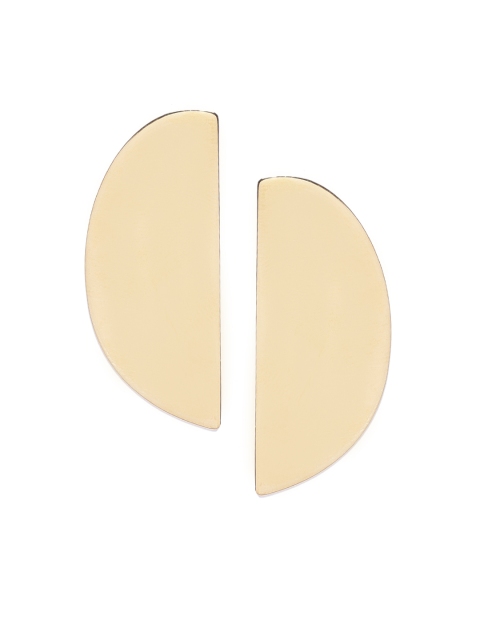 

Carlton London Gold-Toned Brass-Plated Handcrafted Crescent Shaped Drop Earrings
