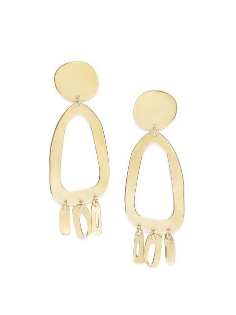 

Carlton London Gold-Toned Brass-Plated Handcrafted Contemporary Drop Earrings