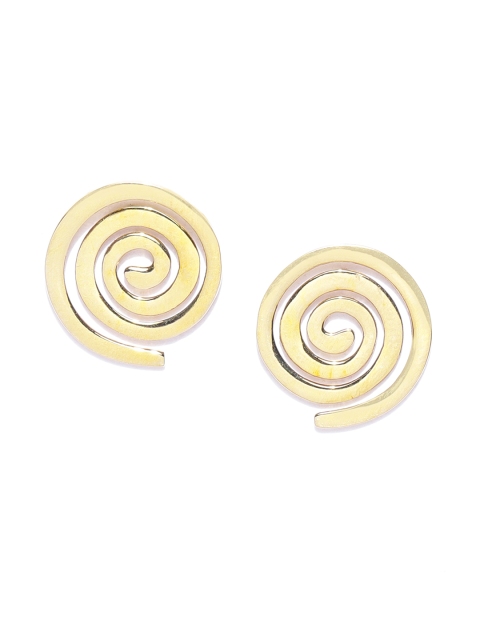 

Carlton London Gold-Toned Brass-Plated Handcrafted Circular Oversized Studs