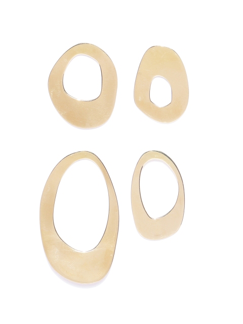 

Carlton London Set of 4 Gold-Toned Brass-Plated Handcrafted Mismatch Drop Earrings