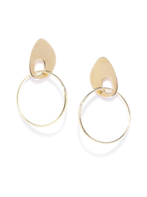 

Carlton London Gold-Toned Brass-Plated Handcrafted Circular Drop Earrings
