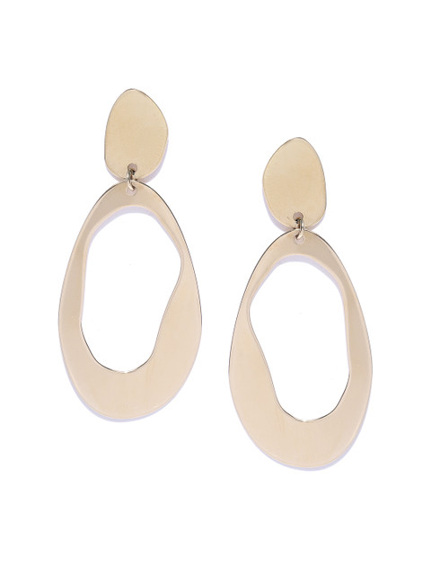 

Carlton London Gold-Toned Handcrafted Brass-Plated Contemporary Drop Earrings