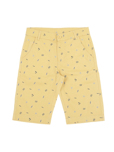 

Pantaloons Junior Boys Yellow Printed Regular Fit Regular Shorts