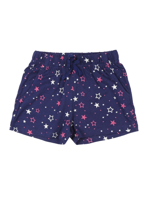 

Pantaloons Junior Girls Navy Blue Printed Regular Fit Regular Shorts