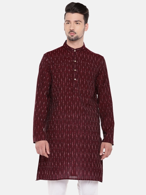 

Ethnicity Men Red Printed A-Line Kurta