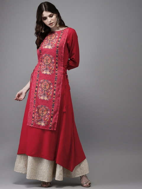 

Anouk Women Red Printed A-Line Kurta