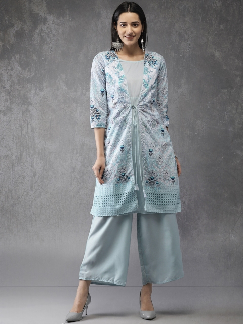 

Anouk Women Blue Solid Top with Palazzos