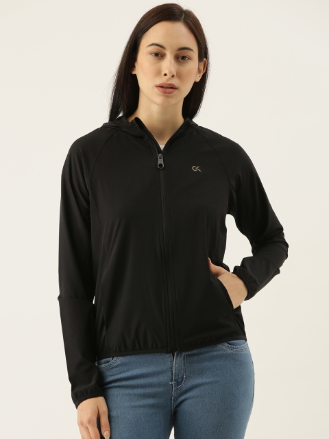 

Calvin Klein Jeans Women Black Solid Hooded Windcheater Sporty Jacket