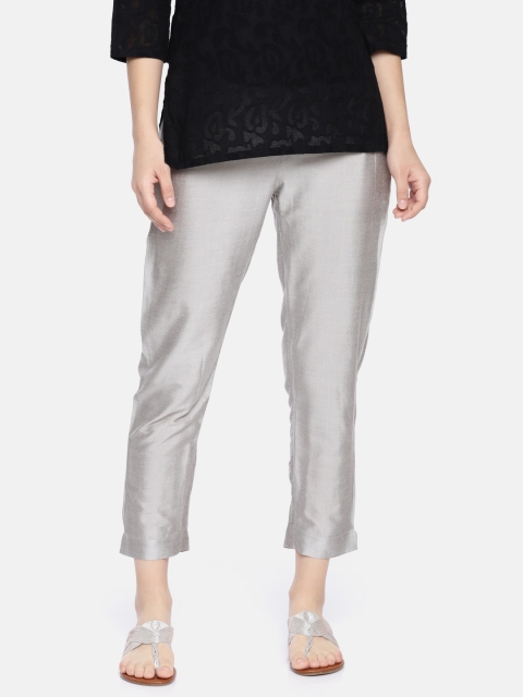 

Melange by Lifestyle Women Grey Regular Fit Solid Regular Cropped Trousers