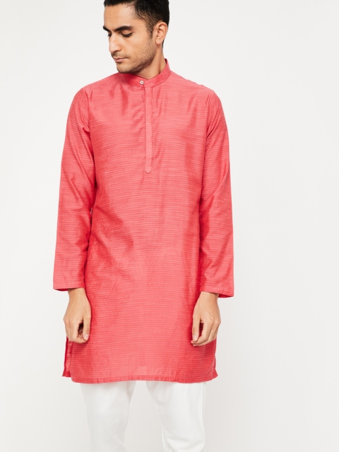 

Melange by Lifestyle Men Red Striped Straight Kurta