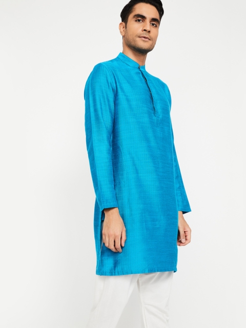 

Melange by Lifestyle Men Blue Solid Straight Kurta