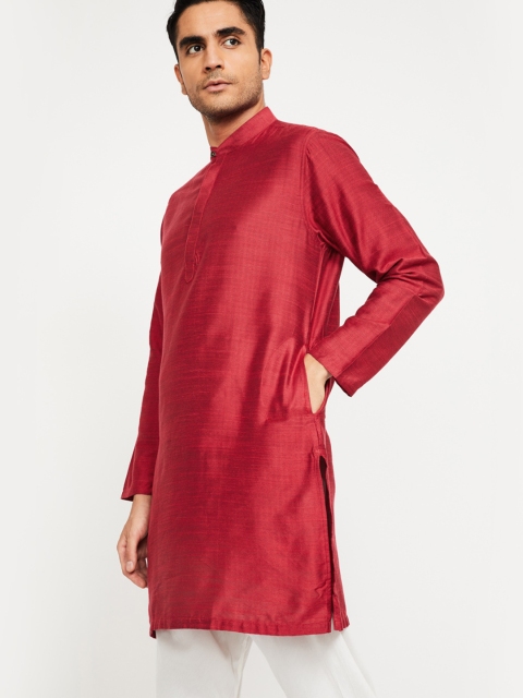 

Melange by Lifestyle Men Red Solid Straight Kurta