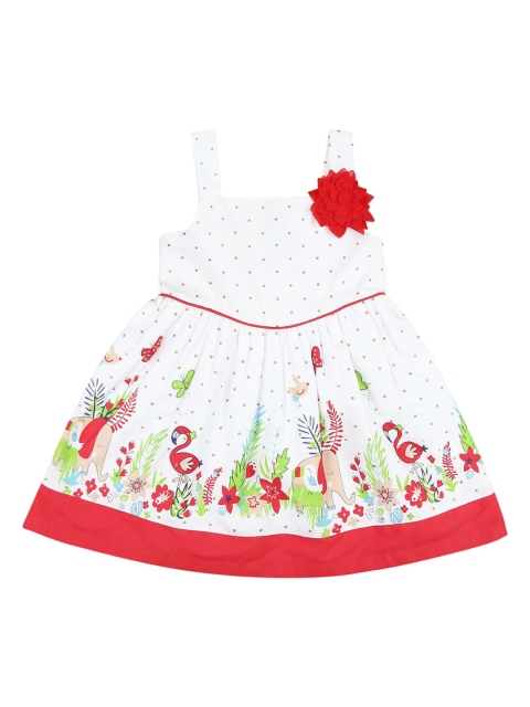 

Pantaloons Baby Girls White Printed Fit and Flare Dress