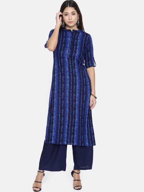 

Anouk Women Navy Blue Printed Kurta with Palazzos